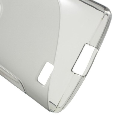 LG Leon G4 LTE (H340, H320) kieto silikono TPU skaidrus pilkas dėklas - nugarėlė / Priedai.lt