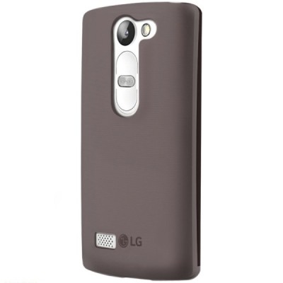 LG Leon 4G LTE (H340, H320) dzidrs (caurspīdīgs) cieta silikona TPU pasaulē planākais pelēks apvalks / Vacins.lv