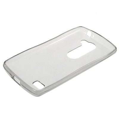 LG Leon 4G LTE (H340, H320) dzidrs (caurspīdīgs) cieta silikona TPU pasaulē planākais pelēks apvalks / Vacins.lv