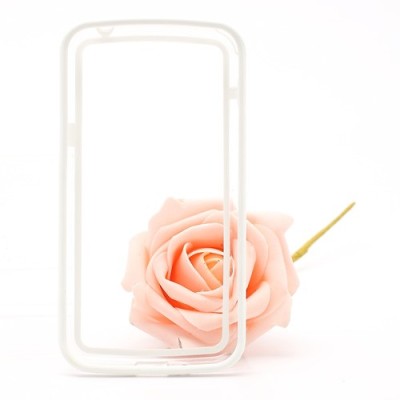 LG Nexus 4 E960 dzidrs, caurspīdīgs rāmis (sānu apmale, bamperis) - balts / Vacins.lv