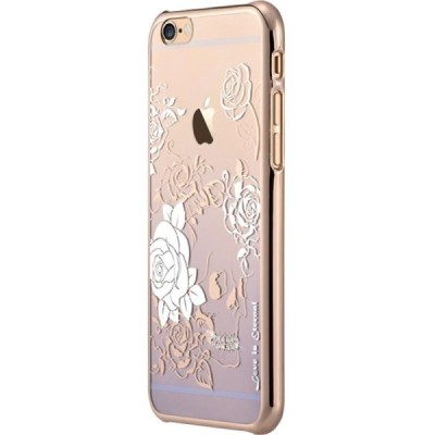 Apple iPhone 6S elegants Devia Crystal Charm Swarovski dzidrs (caurspīdīgs) zelta (violeta) plastmasas apvalks ar kristāliem / V