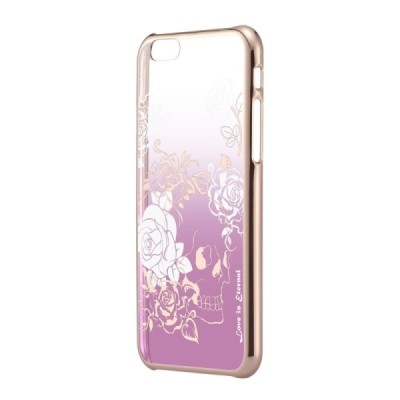 Apple iPhone 6S elegants Devia Crystal Charm Swarovski dzidrs (caurspīdīgs) zelta (violeta) plastmasas apvalks ar kristāliem / V