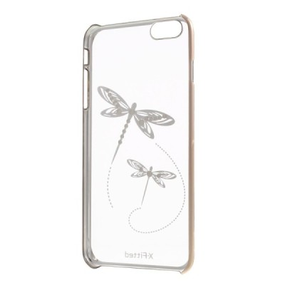 Apple iPhone 6S elegants X-Fitted Crystal Dragonfly Swarovski dzidrs (caurspīdīgs) zelta plastmasas apvalks ar kristāliem / Vaci