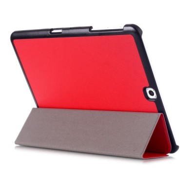 Samsung Galaxy Tab S2 9,7 (T815, T810) atverčiamas raudonas odinis dėklas - knygutė (sulankstomas) / Priedai.lt