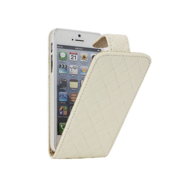 „Rhombus“ atverčiamas dėklas - smėlio spalvos (iPhone 5 / 5S / SE 2016)