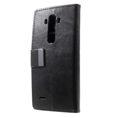 LG G Flex 2 H955 atverčiamas juodas odinis dėklas - piniginė / Priedai.lt