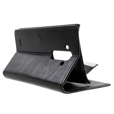 LG G Flex 2 H955 atverčiamas juodas odinis dėklas - piniginė / Priedai.lt