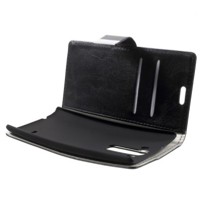 LG G Flex 2 H955 atverčiamas juodas odinis dėklas - piniginė / Priedai.lt