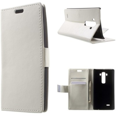 LG G Flex 2 H955 atvēramais ādas balts maciņš (maks) / Vacins.lv