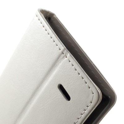 LG G Flex 2 H955 atvēramais ādas balts maciņš (maks) / Vacins.lv