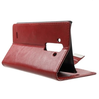 LG G Flex 2 H955 atverčiamas raudonas odinis dėklas - piniginė / Priedai.lt