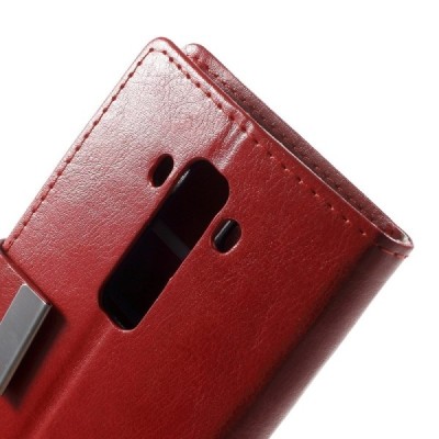 LG G Flex 2 H955 atverčiamas raudonas odinis dėklas - piniginė / Priedai.lt