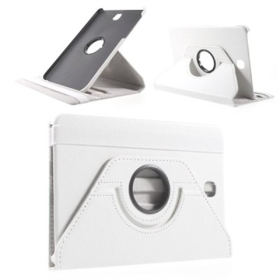 Samsung Galaxy Tab S2 8.0 (T715, T710) 4G LTE atvēramais balts ādas maciņš, grozās 360° grādu apjomā / Vacins.lv