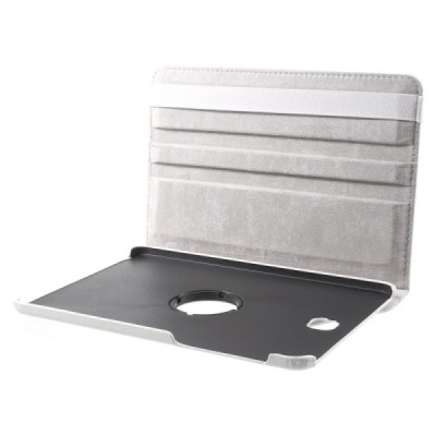 Samsung Galaxy Tab S2 8.0 (T715, T710) 4G LTE atvēramais balts ādas maciņš, grozās 360° grādu apjomā / Vacins.lv