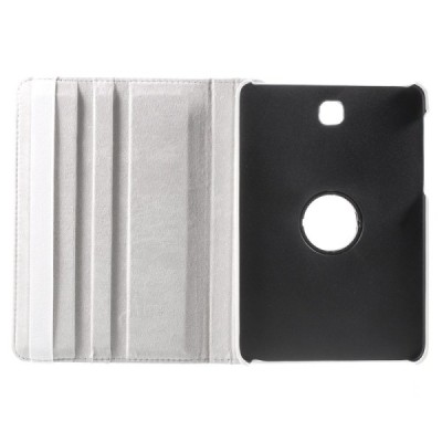 Samsung Galaxy Tab S2 8.0 (T715, T710) 4G LTE atvēramais balts ādas maciņš, grozās 360° grādu apjomā / Vacins.lv