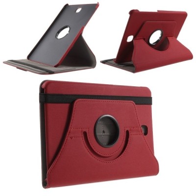 Samsung Galaxy Tab S2 8.0 4G LTE (T715, T710) atverčiamas, sukamas 360 laipsnių, raudonas odinis dėklas - stovas / Priedai.lt