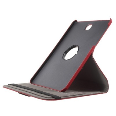 Samsung Galaxy Tab S2 8.0 4G LTE (T715, T710) atverčiamas, sukamas 360 laipsnių, raudonas odinis dėklas - stovas / Priedai.lt