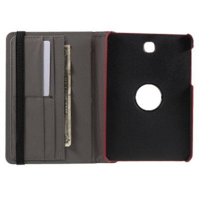 Samsung Galaxy Tab S2 8.0 4G LTE (T715, T710) atverčiamas, sukamas 360 laipsnių, raudonas odinis dėklas - stovas / Priedai.lt