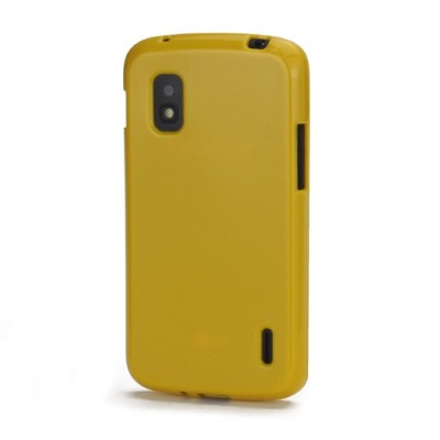 Nexus 4 E960 Jelly Case dzeltens cieta silikona (TPU) futrālis / Vacins.lv