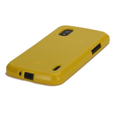 Nexus 4 E960 Jelly Case dzeltens cieta silikona (TPU) futrālis / Vacins.lv