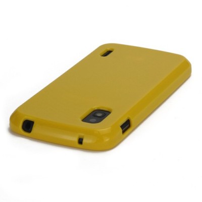 Nexus 4 E960 Jelly Case dzeltens cieta silikona (TPU) futrālis / Vacins.lv