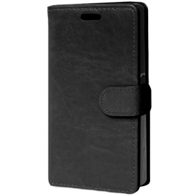 Sony Xperia Z5 Compact atvēramais ādas melns maciņš (maks) / Vacins.lv