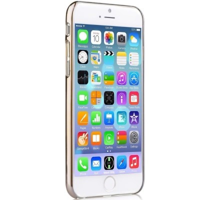 Apple iPhone 6 (6s) Devia Love&Fun plastikinis skaidrus permatomas auksinis dėklas / Priedai.lt