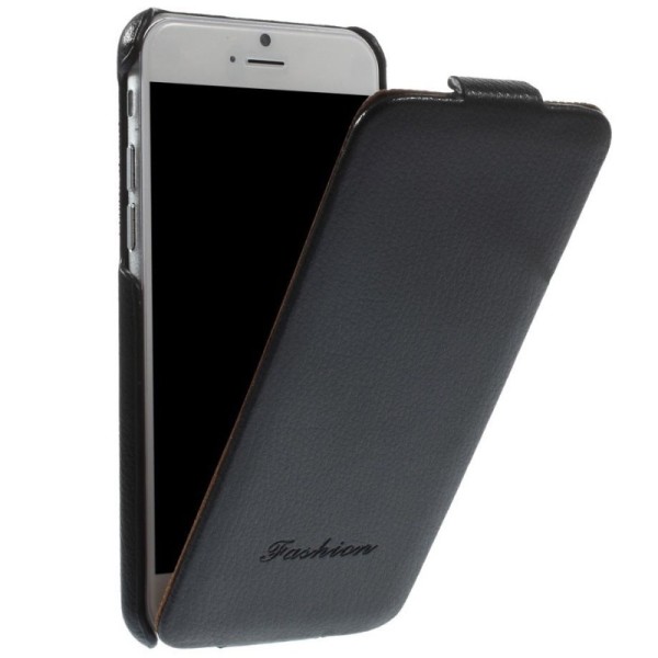 Vertikāli atvēramais maciņš - melns (iPhone 6 / 6s)