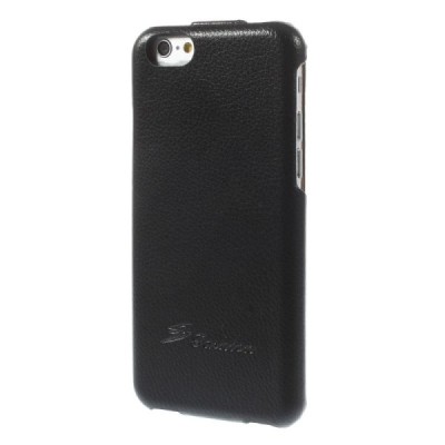 Apple iPhone 6s vertikāli atvērams ādas melns maciņš / Vacins.lv