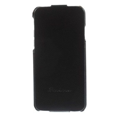 Apple iPhone 6s vertikāli atvērams ādas melns maciņš / Vacins.lv