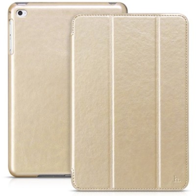 Greznais „HOCO“ Retro sērijas ādas atvērams zelta Apple iPad mini 4 (iPad mini 2019) maciņš / Vacins.lv