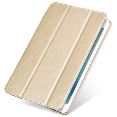 Greznais „HOCO“ Retro sērijas ādas atvērams zelta Apple iPad mini 4 (iPad mini 2019) maciņš / Vacins.lv