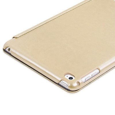 Greznais „HOCO“ Retro sērijas ādas atvērams zelta Apple iPad mini 4 (iPad mini 2019) maciņš / Vacins.lv