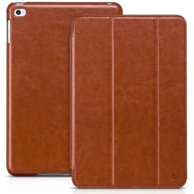 Greznais „HOCO“ Retro sērijas ādas atvērams brūns Apple iPad mini 4 (iPad mini 2019) maciņš / Vacins.lv