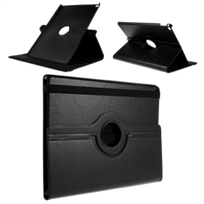 Apple iPad Pro 12.9" atverčiamas, sukamas 360 laipsnių, juodas odinis dėklas - stovas / Priedai.lt