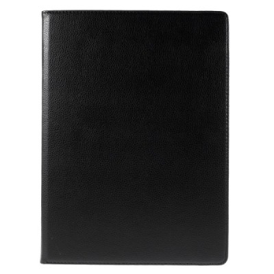 Apple iPad Pro 12.9" atverčiamas, sukamas 360 laipsnių, juodas odinis dėklas - stovas / Priedai.lt