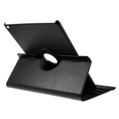 Apple iPad Pro 12.9" atverčiamas, sukamas 360 laipsnių, juodas odinis dėklas - stovas / Priedai.lt
