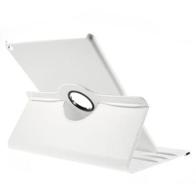 Apple iPad Pro 12.9"atverčiamas, sukamas 360 laipsnių, baltas odinis dėklas - stovas / Priedai.lt