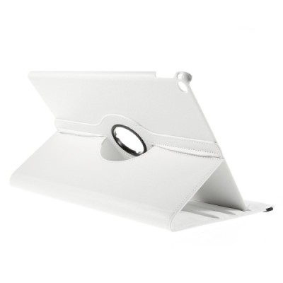 Apple iPad Pro 12.9"atverčiamas, sukamas 360 laipsnių, baltas odinis dėklas - stovas / Priedai.lt