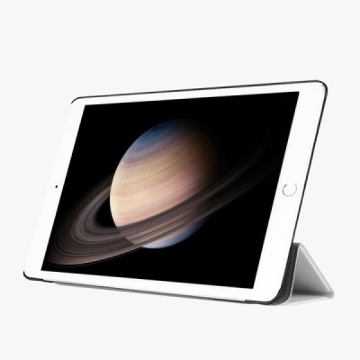 Apple iPad Pro 12.9" atverčiamas baltas odinis dėklas - knygutė / Priedai.lt