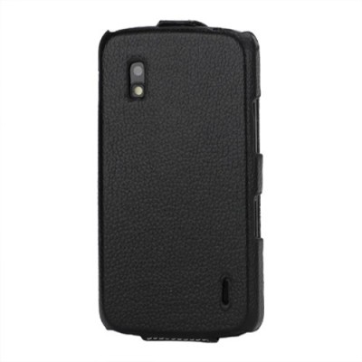 „Lychee“ atverčiamas juodas Nexus 4 E960 dėklas (dėkliukas) / Priedai.lt