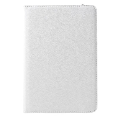 Apple iPad mini 4 (iPad mini 2019) atvēramais balts ādas maciņš, grozās 360° grādu apjomā / Vacins.lv