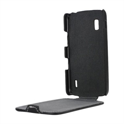„Lychee“ atverčiamas juodas Nexus 4 E960 dėklas (dėkliukas) / Priedai.lt
