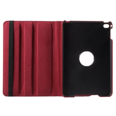 Apple iPad mini 4 (iPad mini 2019) atvēramais sarkans ādas maciņš, grozās 360° grādu apjomā / Vacins.lv