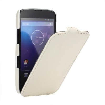 „Lychee“ atverčiamas baltas Nexus 4 E960 dėklas (dėkliukas) / Priedai.lt