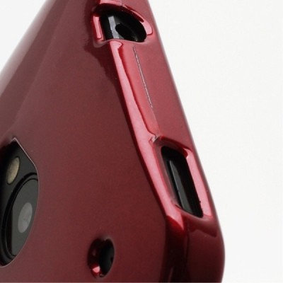 HTC One M7 Mercury sarkans cieta silikona (TPU) apvalks / vacins.lv