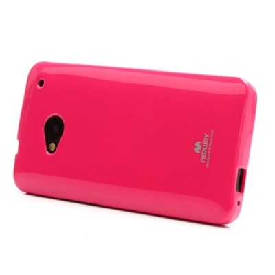 HTC One M7 Mercury tumši rozs cieta silikona (TPU) apvalks / vacins.lv