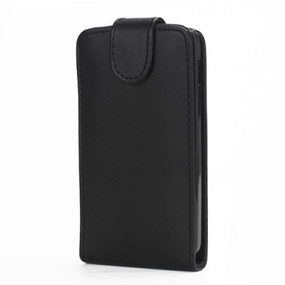 Nexus 4 E960 klasisks ādas vertikāli atvēramais melns futrālis / Vacins.lv