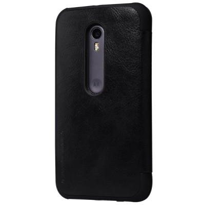 Greznais „Nillkin“ Qin sērijas ādas atvērams melns Motorola Moto G 3rd (3 Gen) maciņš / Vacins.lv