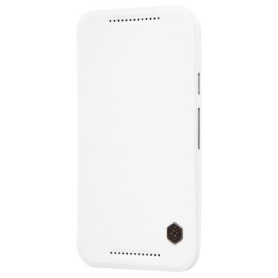 Prabangus „Nillkin“ Qin serijos baltas odinis atverčiamas Motorola Moto G 3 kartos (Gen 3) dėklas / Priedai.lt